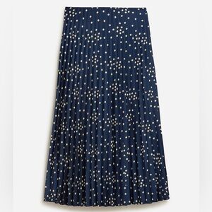 J. crew Pleated pull-on luster charmeuse midi skirt in tiny blooms print